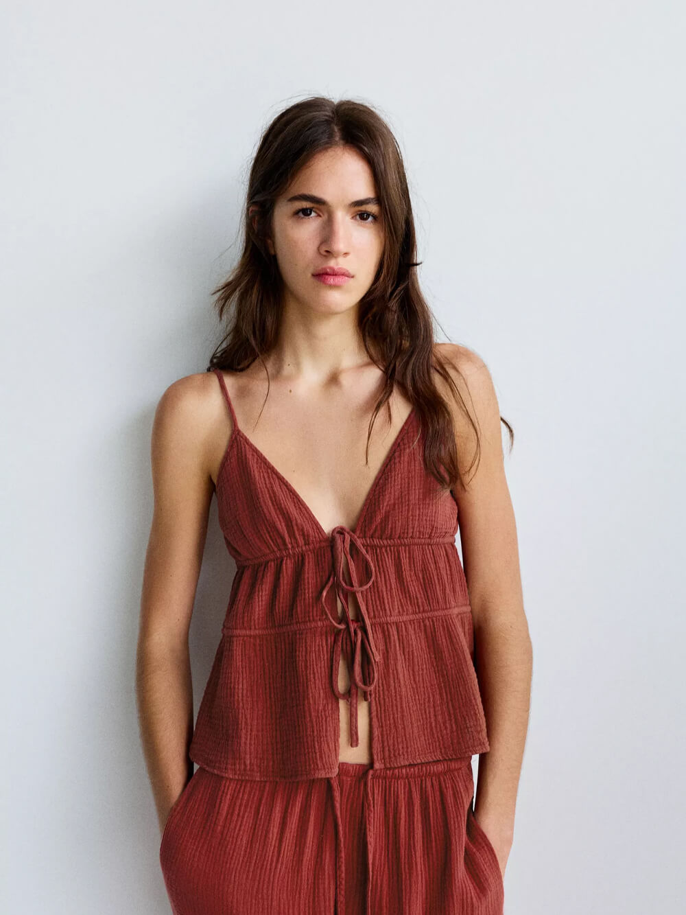 Crepe strappy top