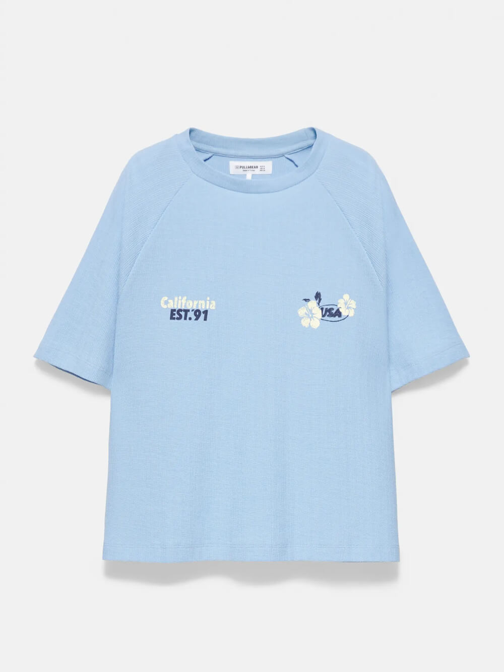 California floral textured T-shirt